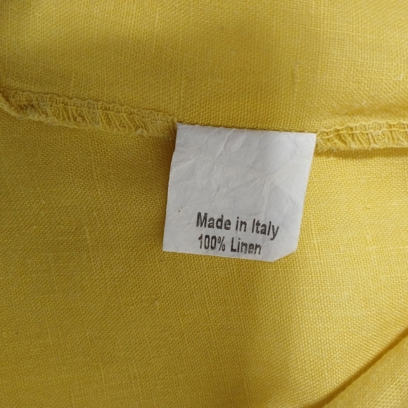 Terzo Millennio 100% Italian Linen Short Sleeve Crew Neck Hi Low Hem Top. Size L - Picture 6 of 6